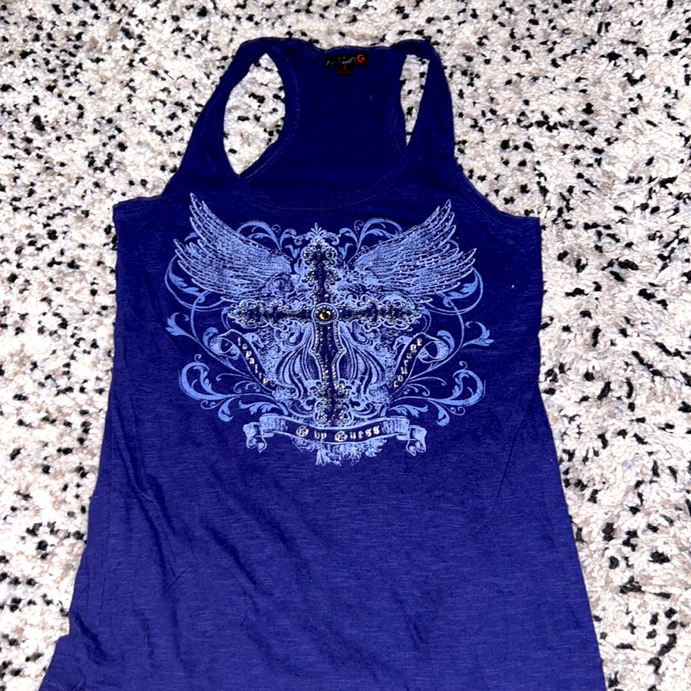 g by guess vintage purple tank top